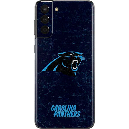 NFL Carolina Panthers Distressed Galaxy S21 Plus 5G Skin
